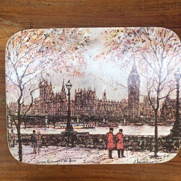 Set of 4 Cloverleaf Cork Back Coasters London Historical Landmarks - Picture 4 of 6